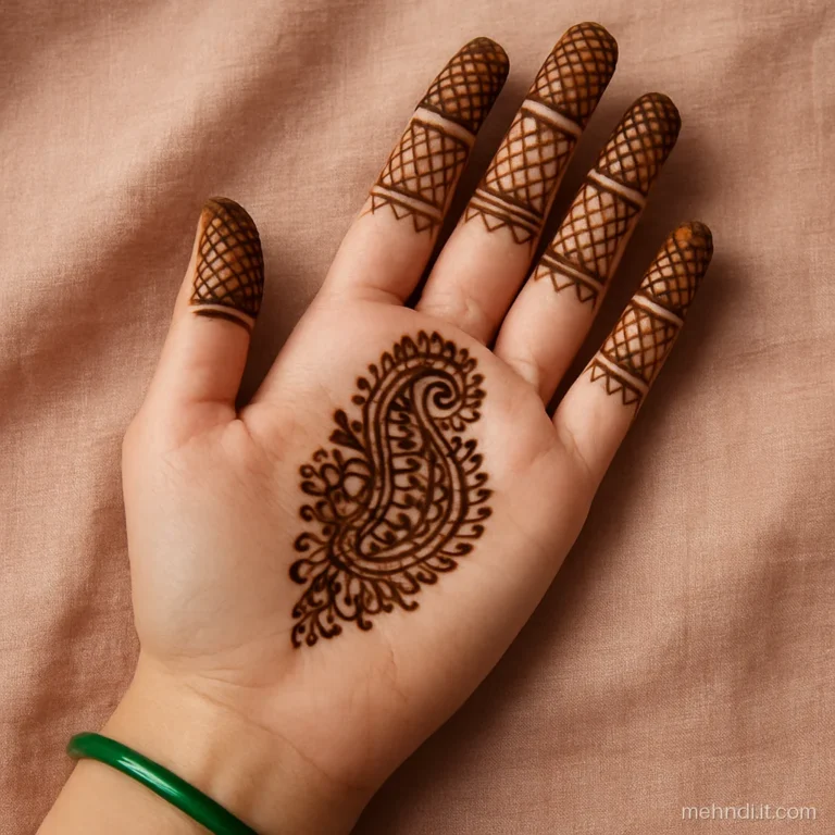 Fingertips filled with a fine criss-cross grid and a dot at each crossing