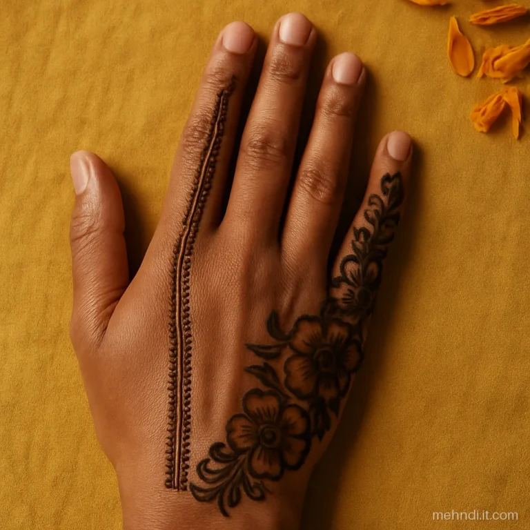 Wedding guest palm with Indian bel and Arabic shaded flowers together