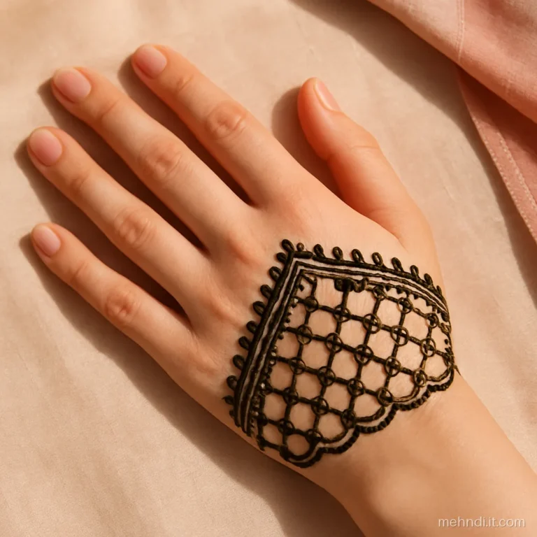Jaal net covering only the lower half of the back hand on a slant