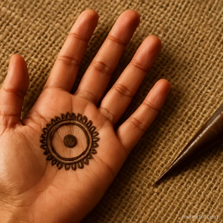 Two rings one inside the other with tiny petals filling the space between them