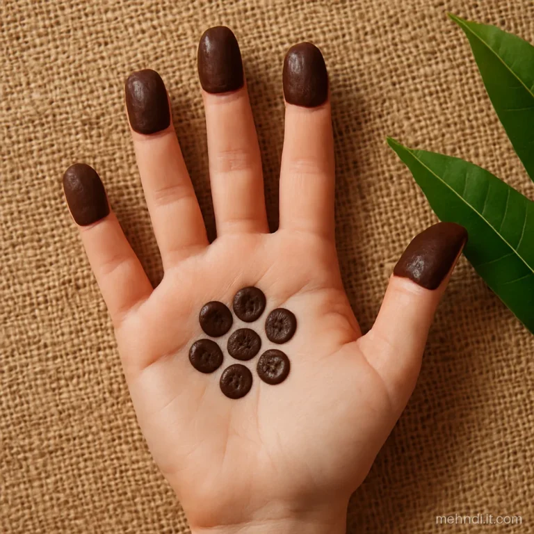 Palm mehndi easy mehndi design simple front hand look with a dot flower centre