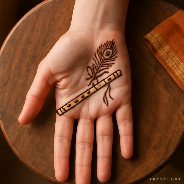 Palm with a long flute drawn diagonally and a ribbon tied near one end