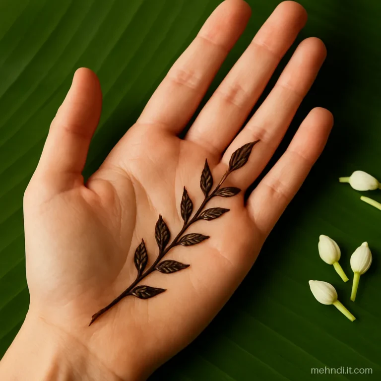 Leafy bel crossing the palm from thumb base to little finger
