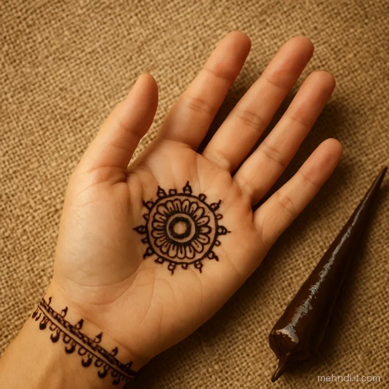 Wrist band with scallops and tiny jhumki drops hanging toward the palm