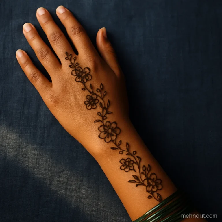Light Arabic trail running from finger to elbow on the back