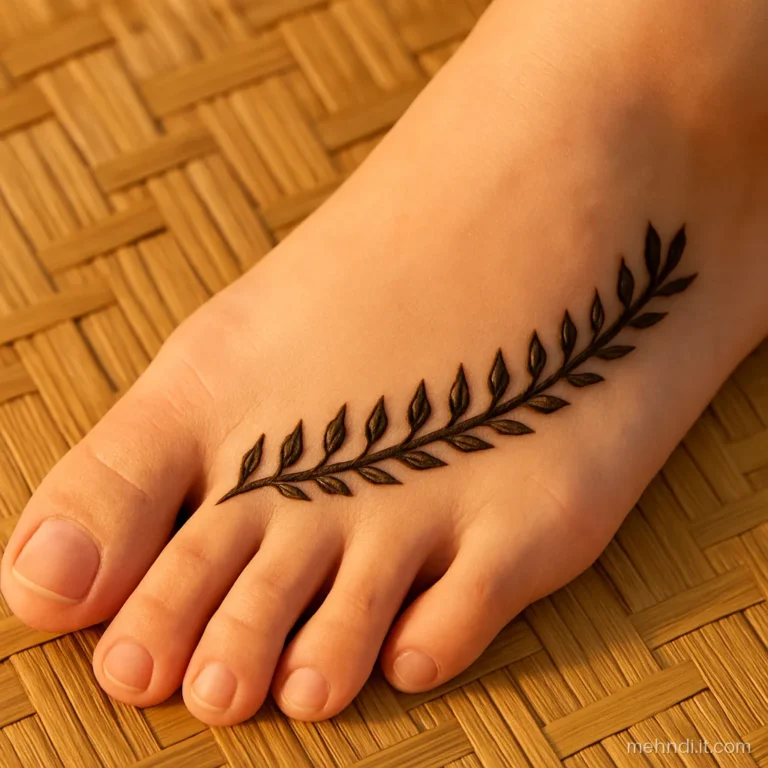 Row of tiny leaning leaves along the sole edge of a foot