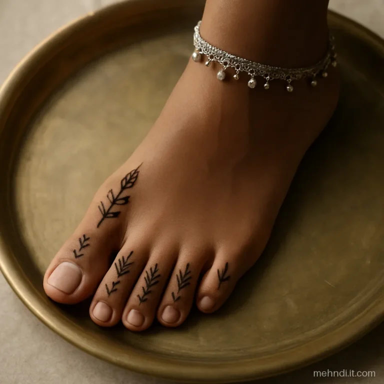 Tiny leaf on each toe with three dot triangles below