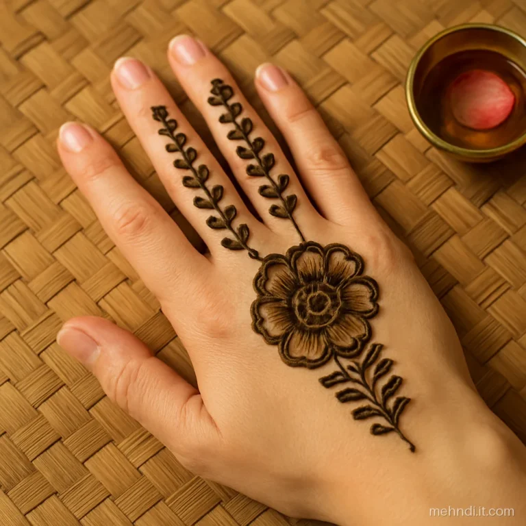 Shaded petals stacked up two fingers joined to one flower