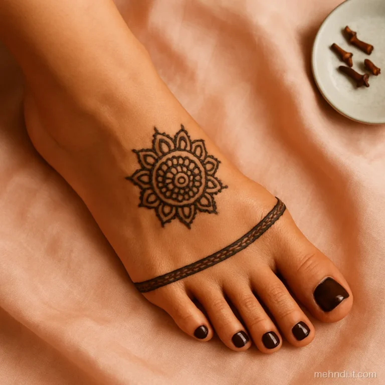 Solid sole edge band with a small mandala and toe caps