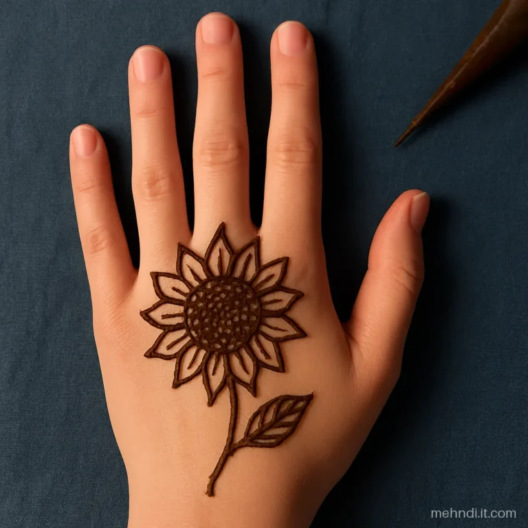 Sunflower with empty petals and a dark dotted centre.